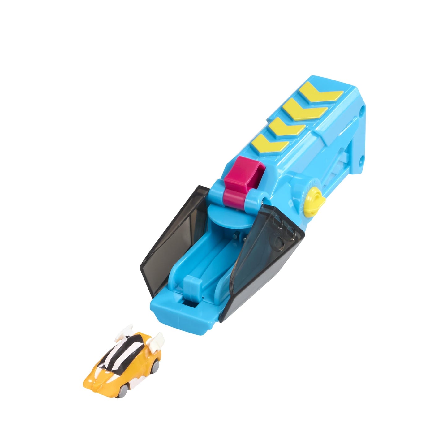 Hyper Burst Battle Racers Orange Axion Car & Launcher | Over 600+ MPH Scale Speed! | Racing Micro Scale Cars and Battle Action Toys | Ages 5+