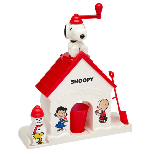 Cra-Z-Art Snoopy SNO-Cone Machine, Snow Cone Shaved Ice Maker Ice Shaver, Snoopy House Shaped Shaved Ice Maker Comes with Fruit Punch Flavor Packet, Ages 6 and Up, White