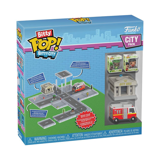 Funko Pop! Bitty City: Starter Set - Mayor & Newsletter Boy - City Collection - Includes Fire Truck and City Hall - Mix and Match - Toys for Kids & Adults