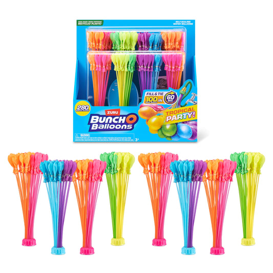 Bunch O Balloons Tropical Party 250+ Fast Fill Self Seal Water Balloons, Box of 8 Packs