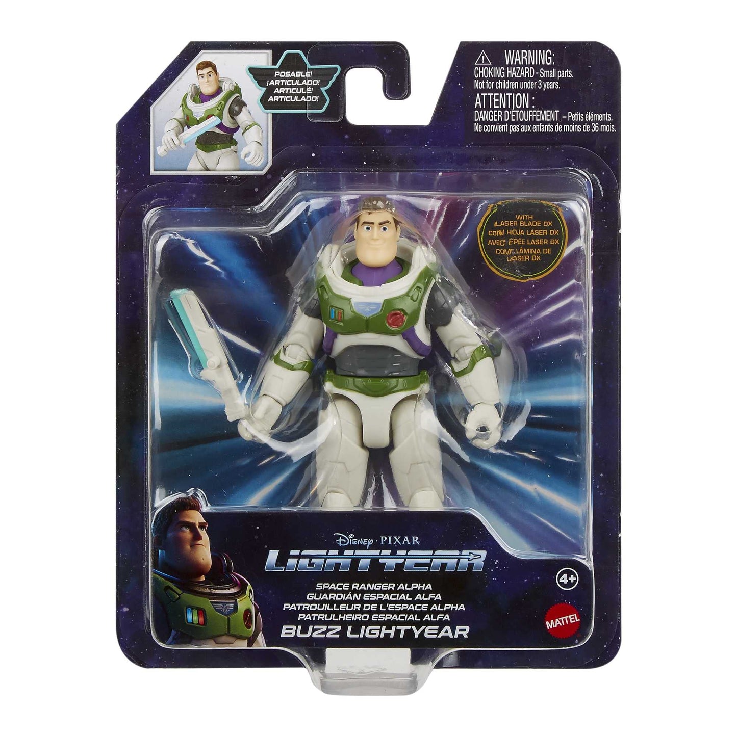 Mattel Disney and Pixar Lightyear Buzz Lightyear Action Figure & Accessory, Space Ranger Alpha Set with Laser Blade, 5-inch