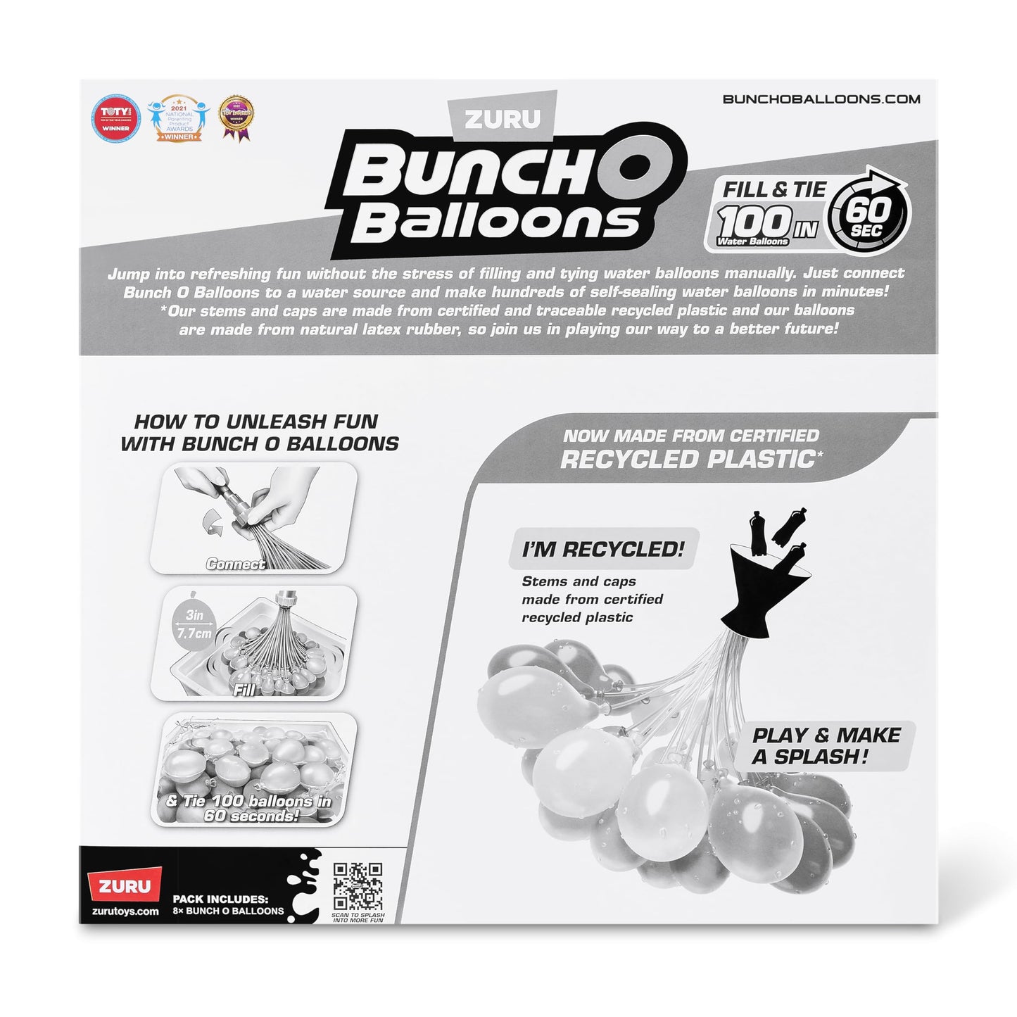 Bunch O Balloons Tropical Party 250+ Fast Fill Self Seal Water Balloons, Box of 8 Packs