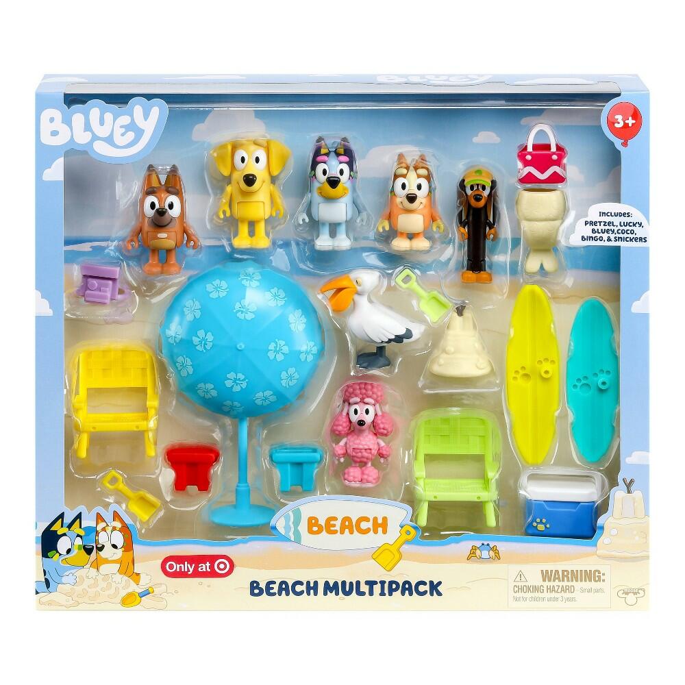 Bluey Figure & Accessory Beach Multipack New With Box