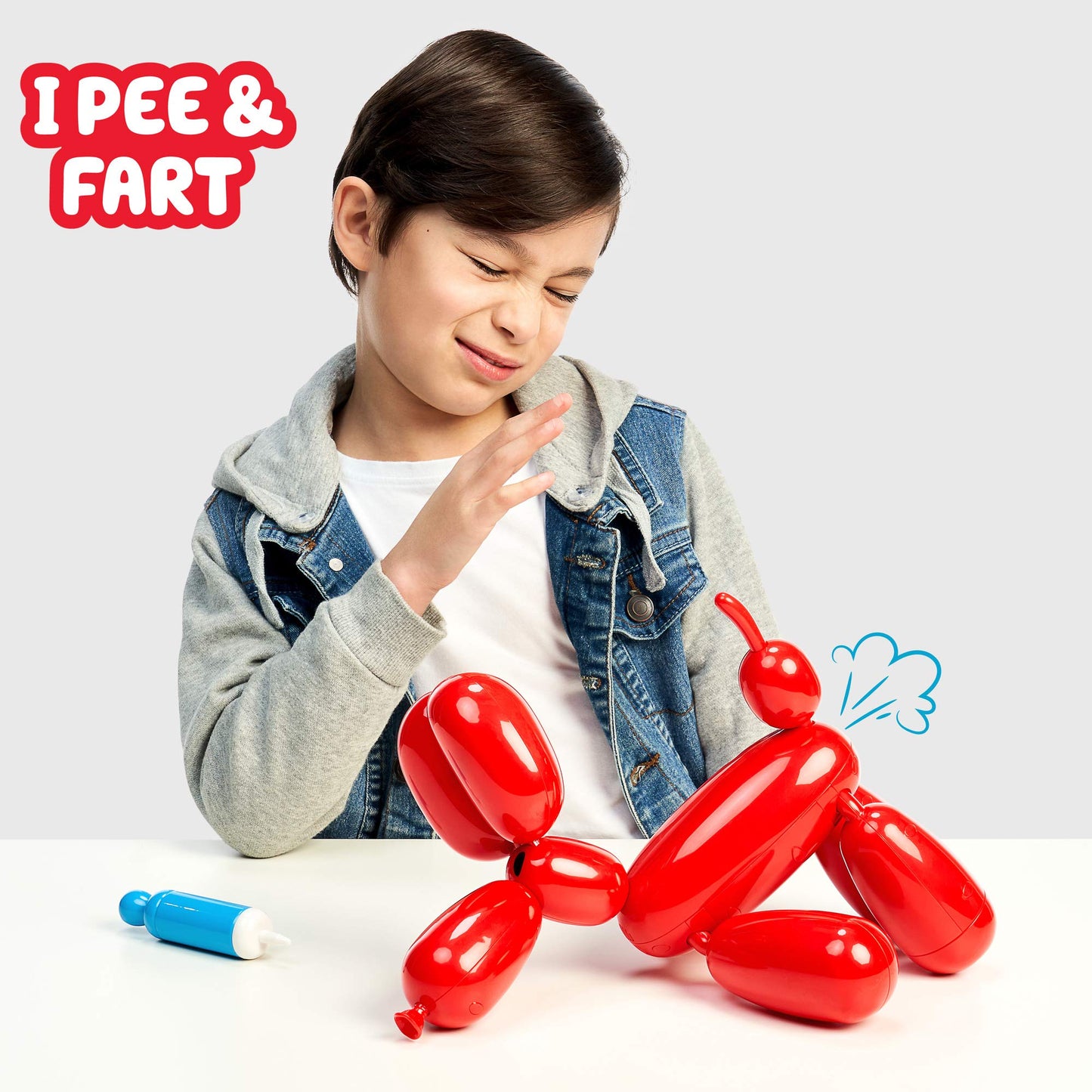 Squeakee The Balloon Dog - Feed Him, Teach Him Tricks, Pop Him, and Watch Him Deflate! , Red