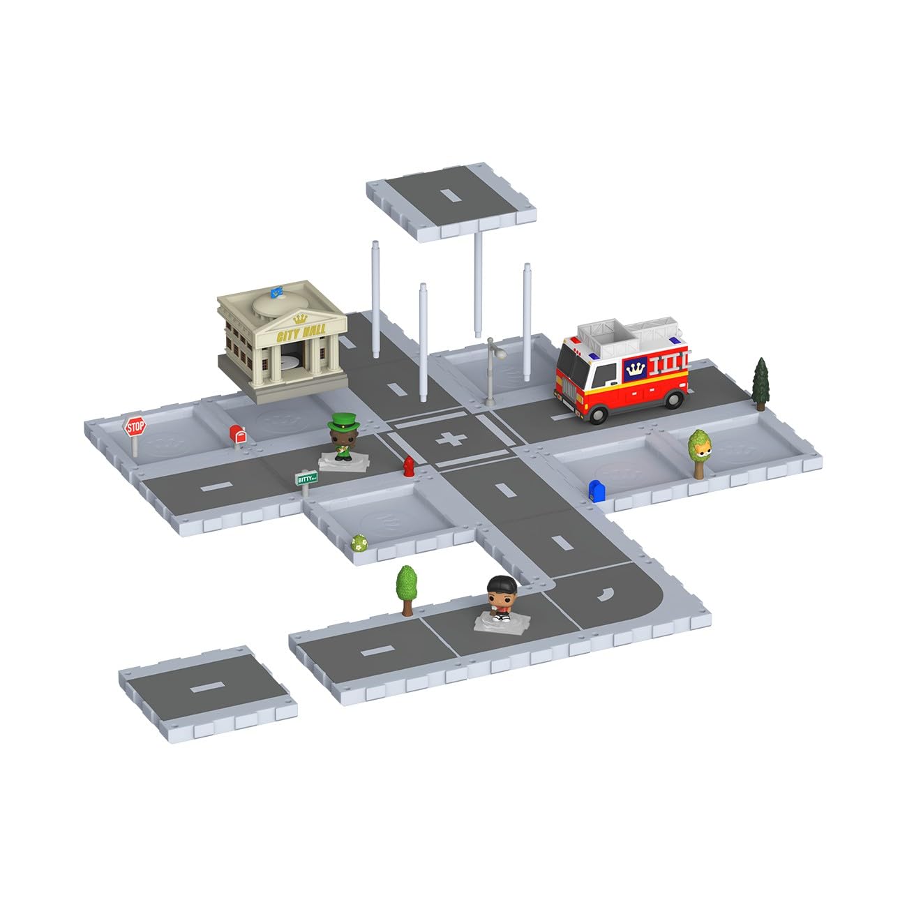 Funko Pop! Bitty City: Starter Set - Mayor & Newsletter Boy - City Collection - Includes Fire Truck and City Hall - Mix and Match - Toys for Kids & Adults