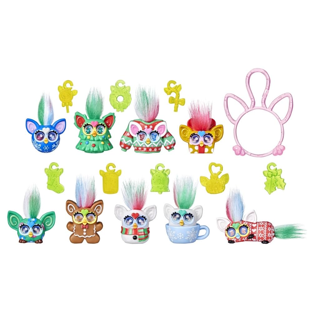 FURBY Minis Advent Calendar for Kids 6 Years and Up, 24 Days of Surprise Holiday Toys with 1-Inch Figures, Stickers & Fun Accessories