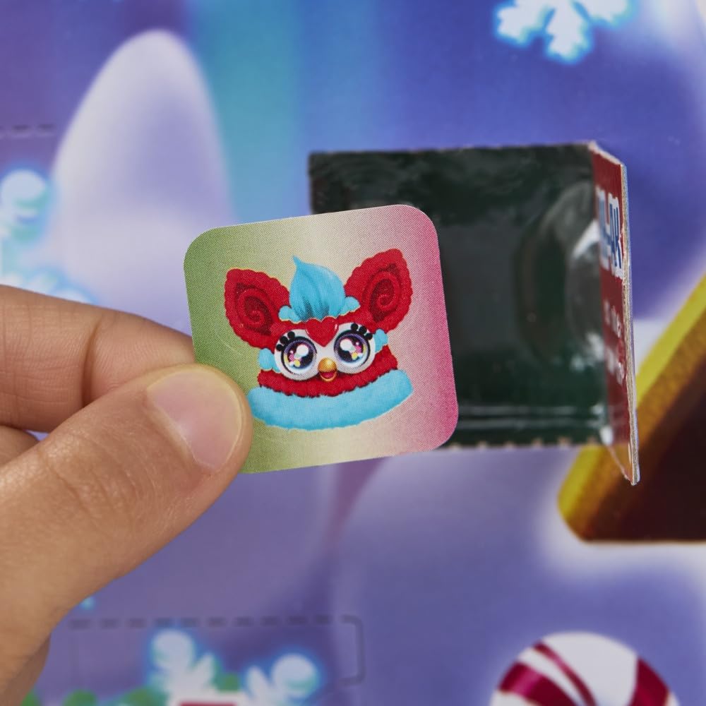FURBY Minis Advent Calendar for Kids 6 Years and Up, 24 Days of Surprise Holiday Toys with 1-Inch Figures, Stickers & Fun Accessories
