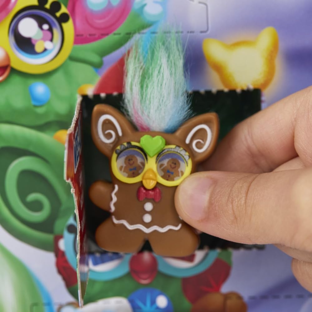 FURBY Minis Advent Calendar for Kids 6 Years and Up, 24 Days of Surprise Holiday Toys with 1-Inch Figures, Stickers & Fun Accessories