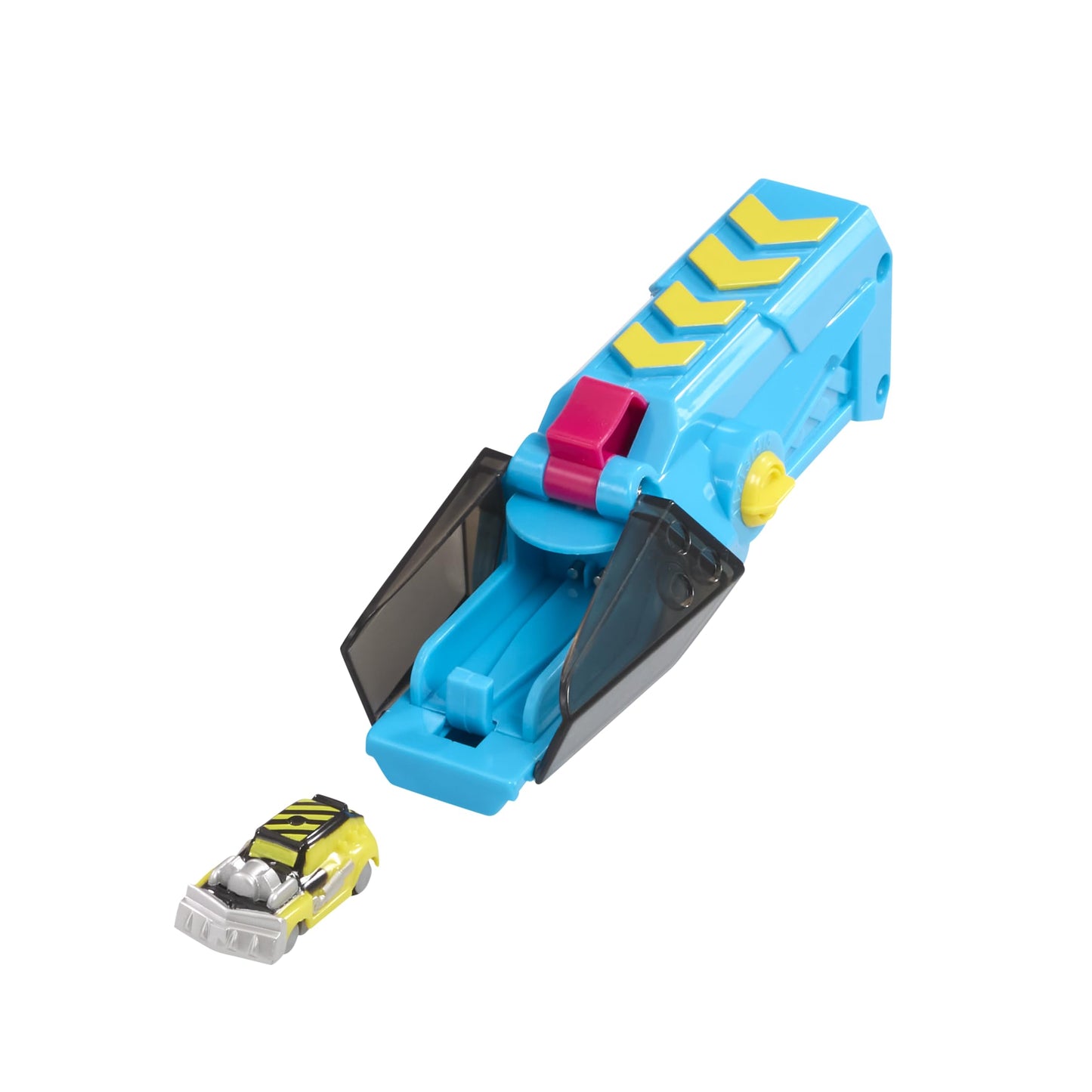 Hyper Burst Battle Racers Yellow Crusher Car & Launcher | Over 600+ MPH Scale Speed! | Racing Micro Scale Cars and Battle Action Toys | Ages 5+