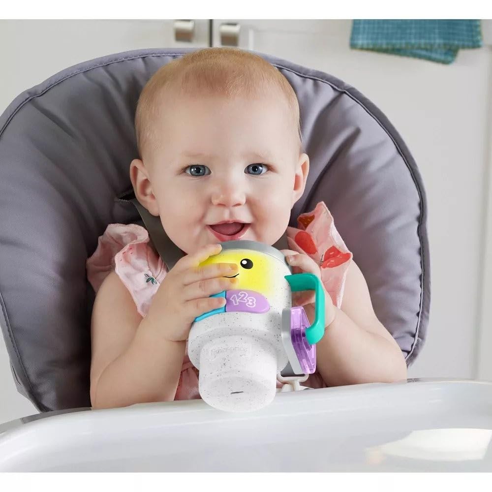 Fisher-Price Baby & Toddler Toy Laugh & Learn Coffee Mug Musical Activity with Lights & Educational Songs for Infants Ages 6+ Months