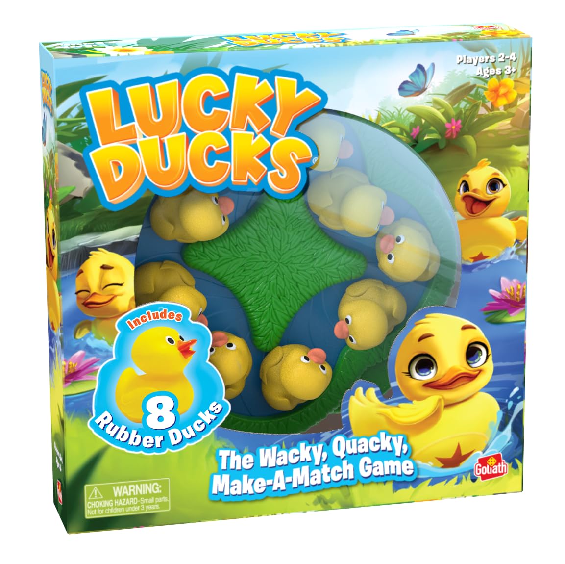 Goliath Lucky Ducks Game | Includes 8 Rubber Ducks | Develops Memory Matching Skills for Preschoolers | 2-4 Players, Ages 3+
