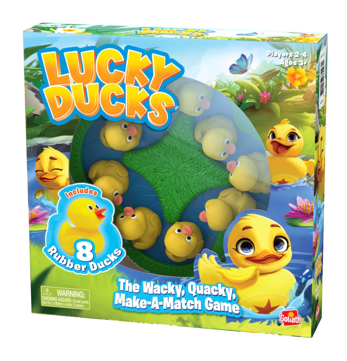 Goliath Lucky Ducks Game | Includes 8 Rubber Ducks | Develops Memory Matching Skills for Preschoolers | 2-4 Players, Ages 3+