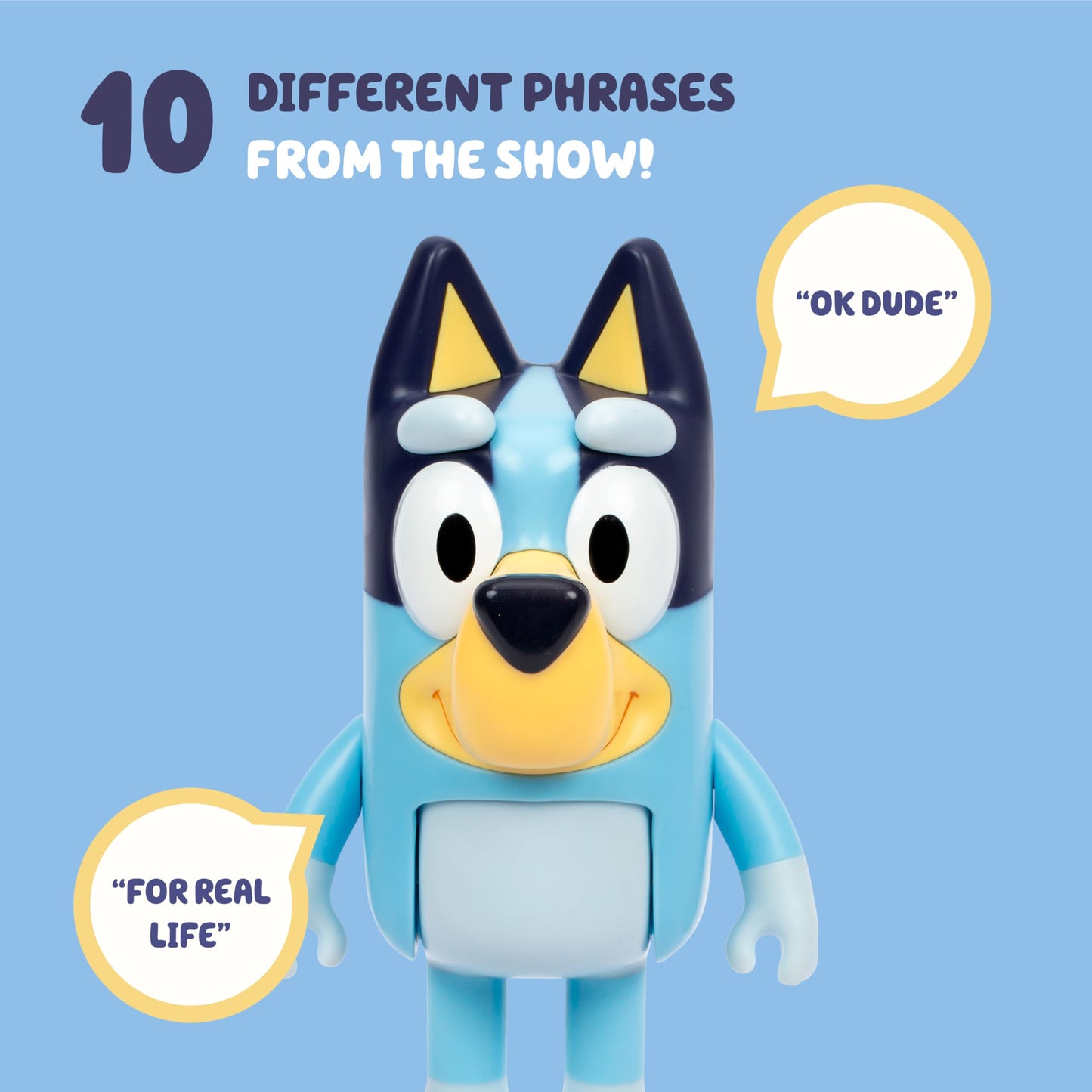 Bluey Talking Toy Chat Mates Playset, Articulated, Talking Kids Toy with 10 Iconic Phrases, Interactive Play Toys Figures Set for Kids, Ages 3+