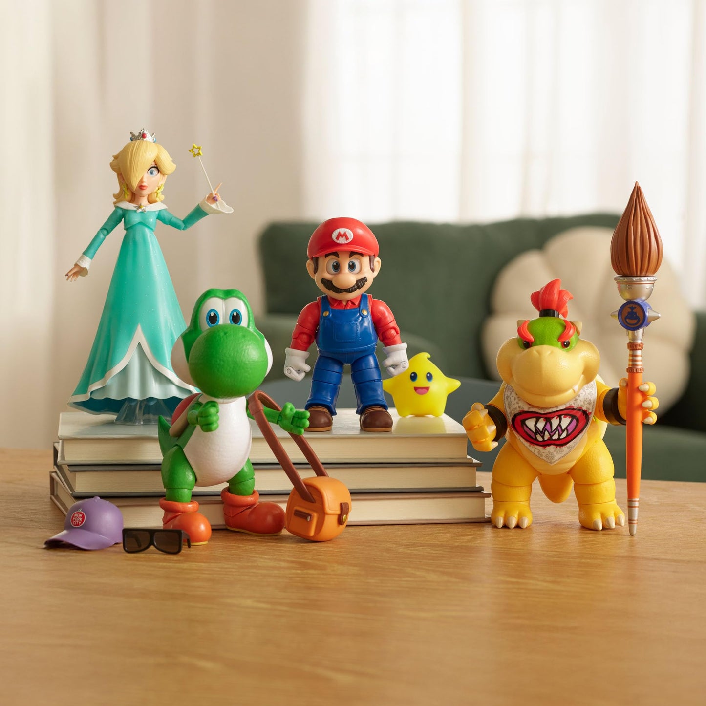 The Super Mario Galaxy Movie 5” Action Figures Series 1 – Mario Figure with Yellow Glow-in-The Dark Luma Star Accessory - Premium Details 22 Points of Articulation