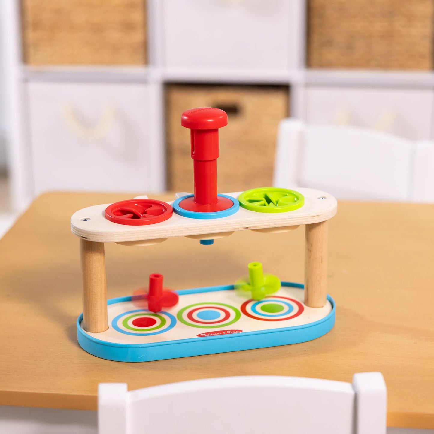 Melissa & Doug Match & Push Spinning Tops Developmental Skills Toy for Girls and Boys 2+ - FSC-Certified
