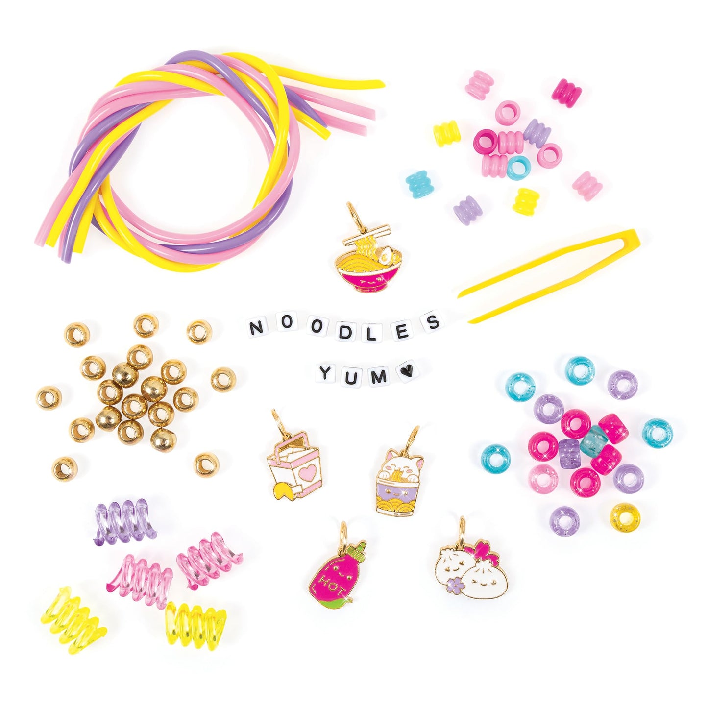 Make It Real DIY Bracelet Kit Kawaii Craft, Knot Noodles Beading Activity for Kids 8+