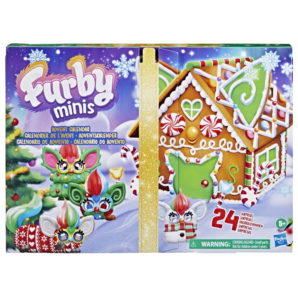 FURBY Minis Advent Calendar for Kids 6 Years and Up, 24 Days of Surprise Holiday Toys with 1-Inch Figures, Stickers & Fun Accessories