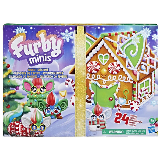 FURBY Minis Advent Calendar for Kids 6 Years and Up, 24 Days of Surprise Holiday Toys with 1-Inch Figures, Stickers & Fun Accessories