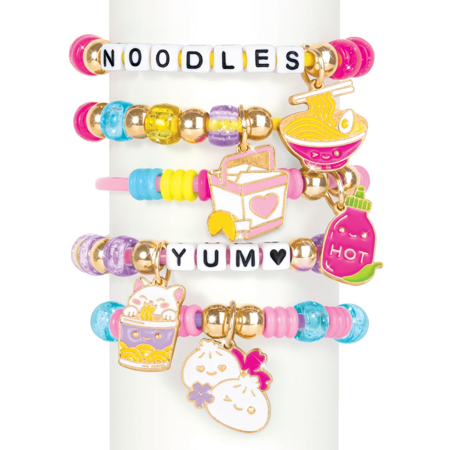 Make It Real DIY Bracelet Kit Kawaii Craft, Knot Noodles Beading Activity for Kids 8+