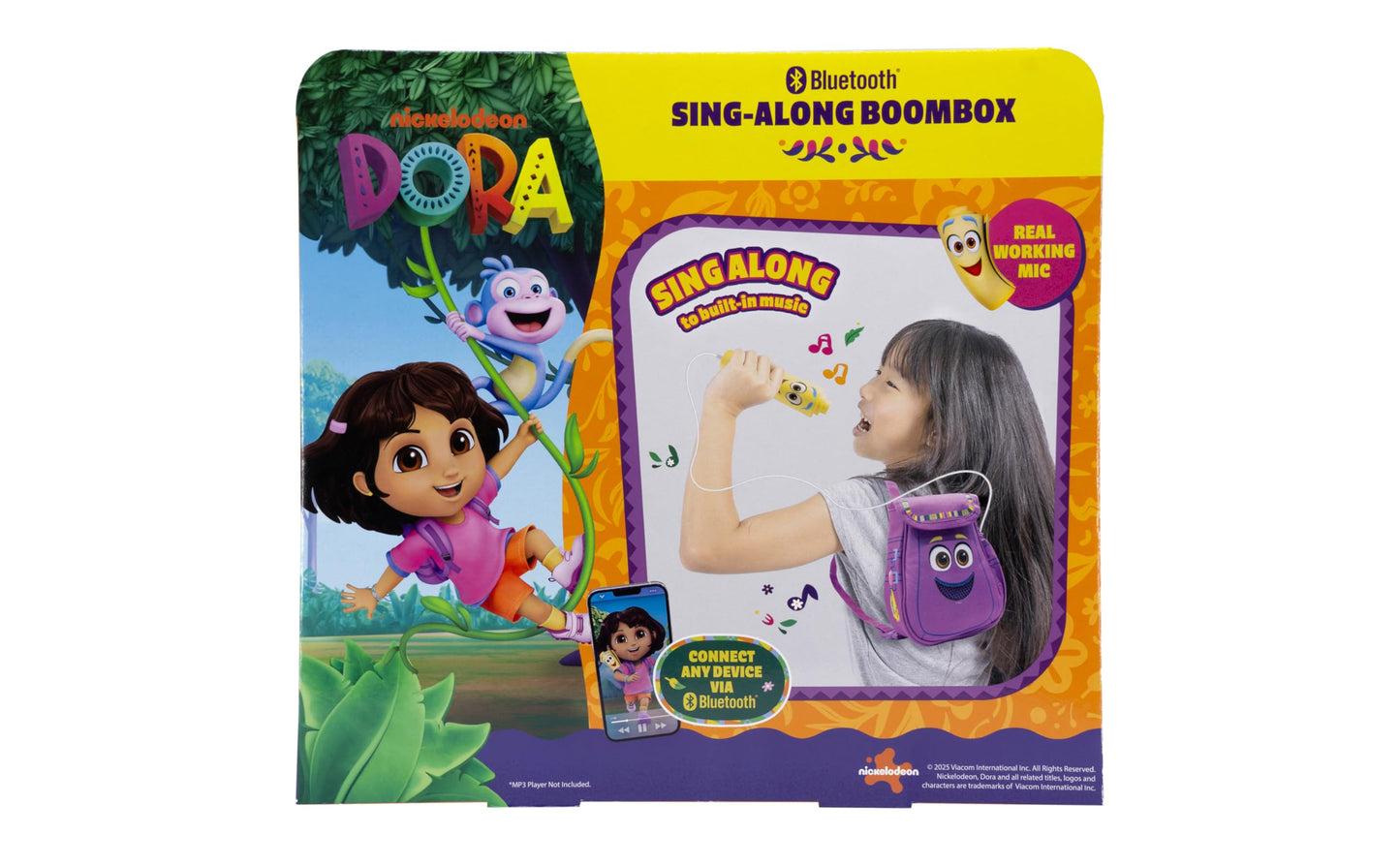 Dora Karaoke Microphone with Boombox for Fans of Toddler Toys, Kids Karaoke Machine with Built in Music (Dora)