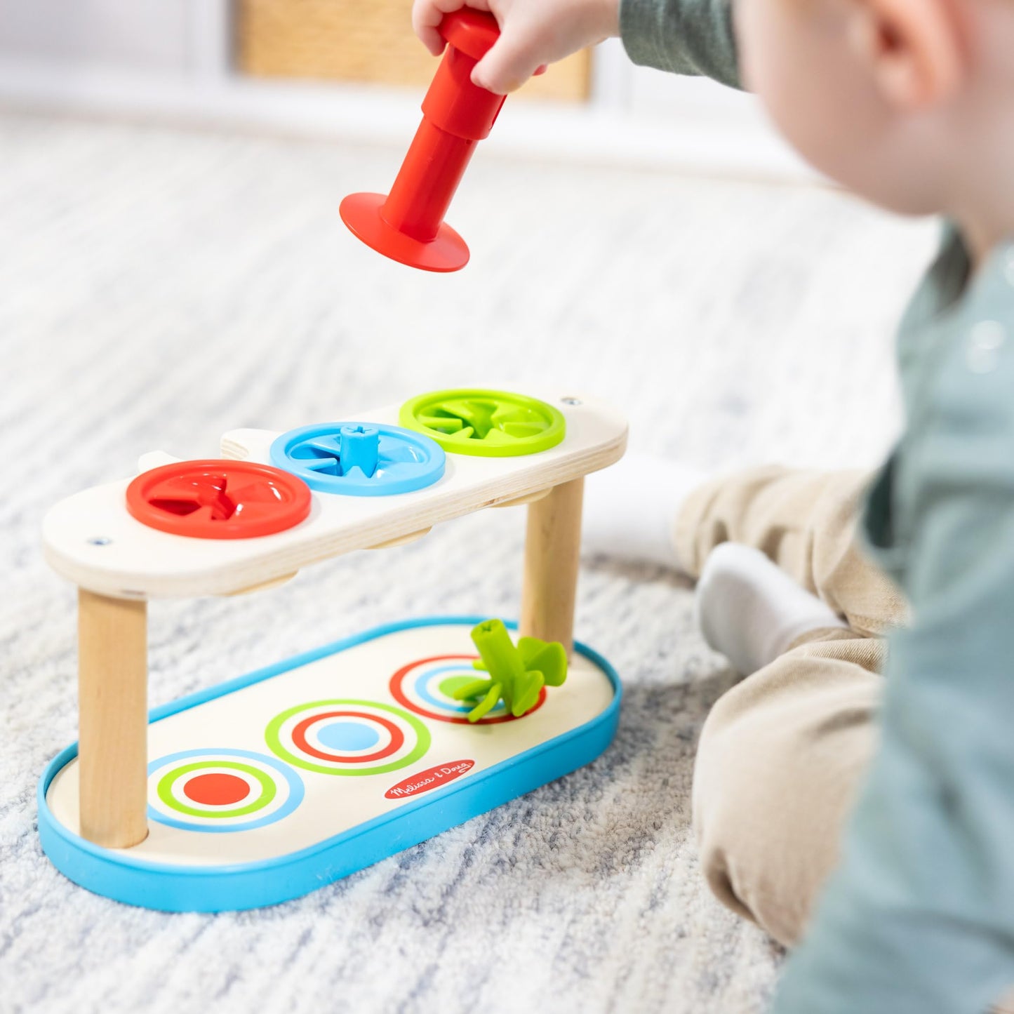 Melissa & Doug Match & Push Spinning Tops Developmental Skills Toy for Girls and Boys 2+ - FSC-Certified