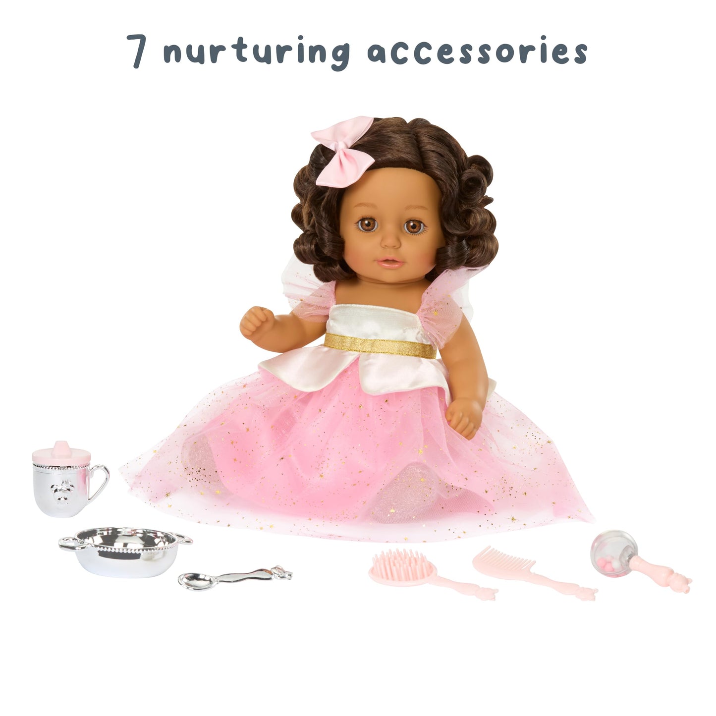 Baby Born Princess Essentials Set with Carrying Case (8 Pieces), 14-17 inch Baby Doll Accessories, Meal Time, Grooming, for Kids Ages 3 & Up