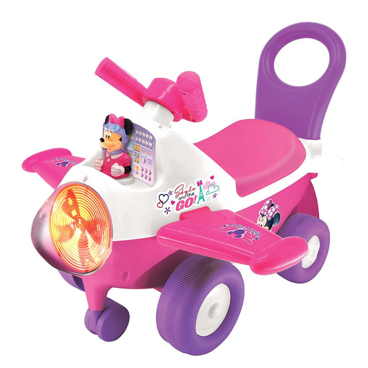 Kiddieland Disney Minnie Mouse Activity Plane Ride-On, Foot-to-Floor Car
