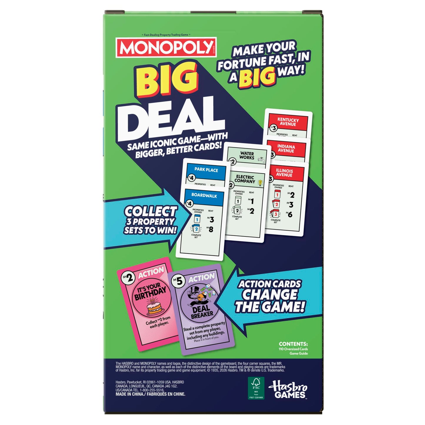 Monopoly Big Deal Oversized Card Game