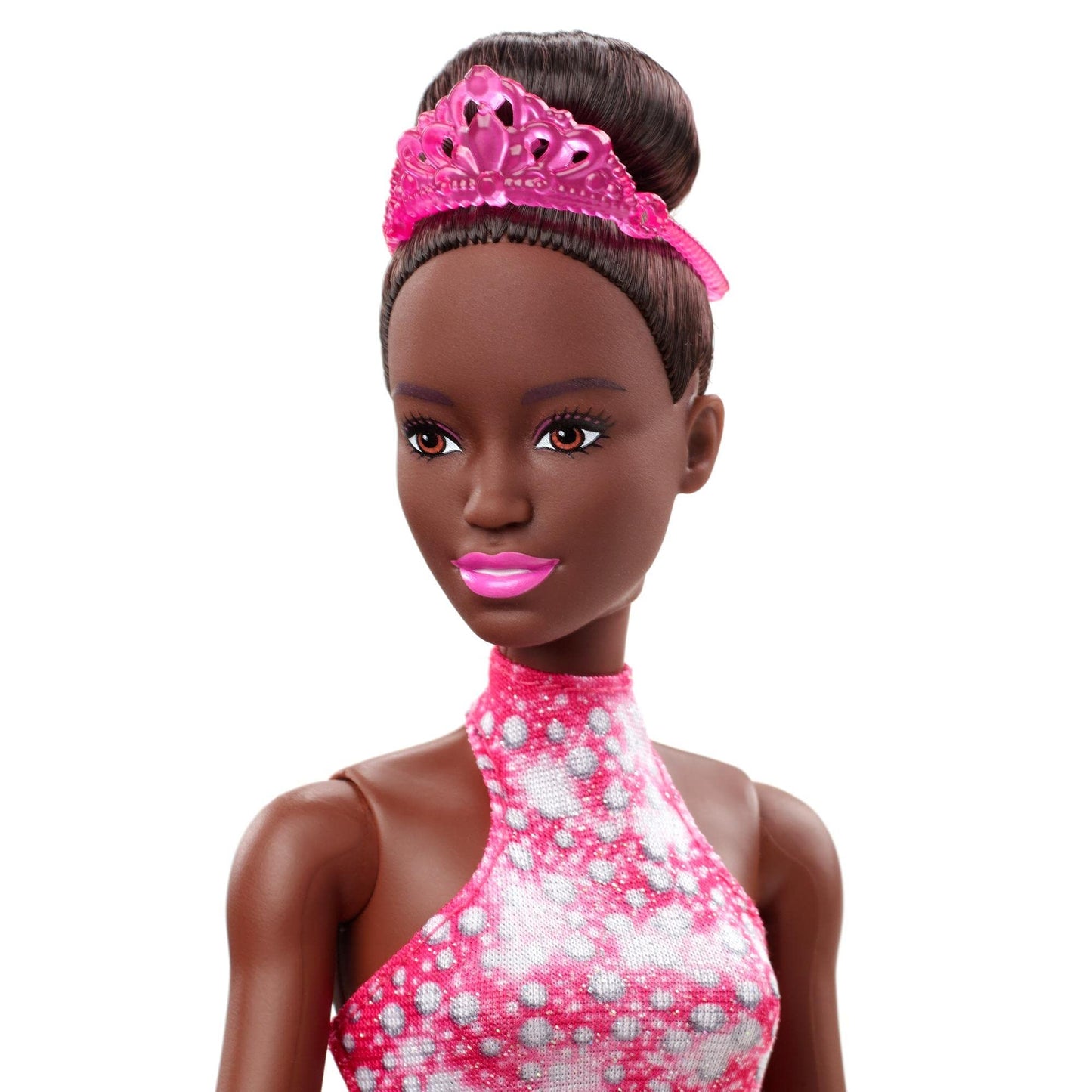 Barbie Winter Sports Ice Skater Brunette Doll (12 Inches) with Pink Dress, Jacket, Rose Bouquet & Trophy, Great Gift for Ages 3 and Up