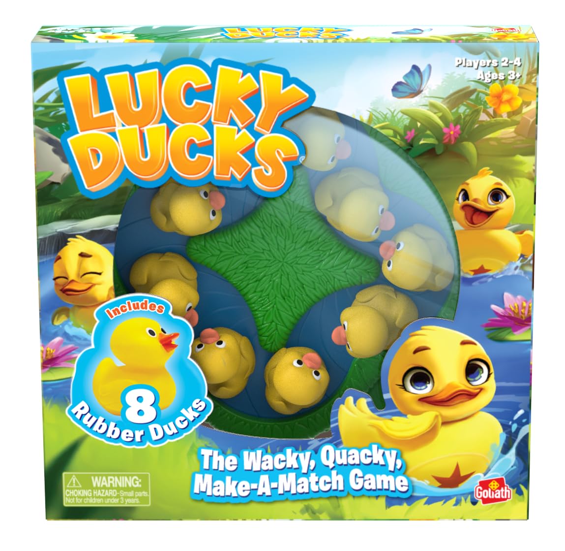 Goliath Lucky Ducks Game | Includes 8 Rubber Ducks | Develops Memory Matching Skills for Preschoolers | 2-4 Players, Ages 3+