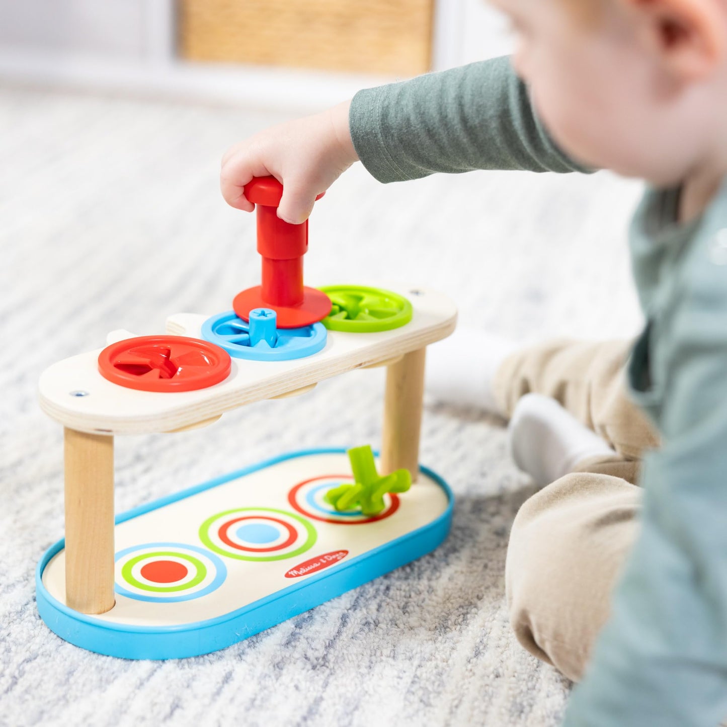 Melissa & Doug Match & Push Spinning Tops Developmental Skills Toy for Girls and Boys 2+ - FSC-Certified