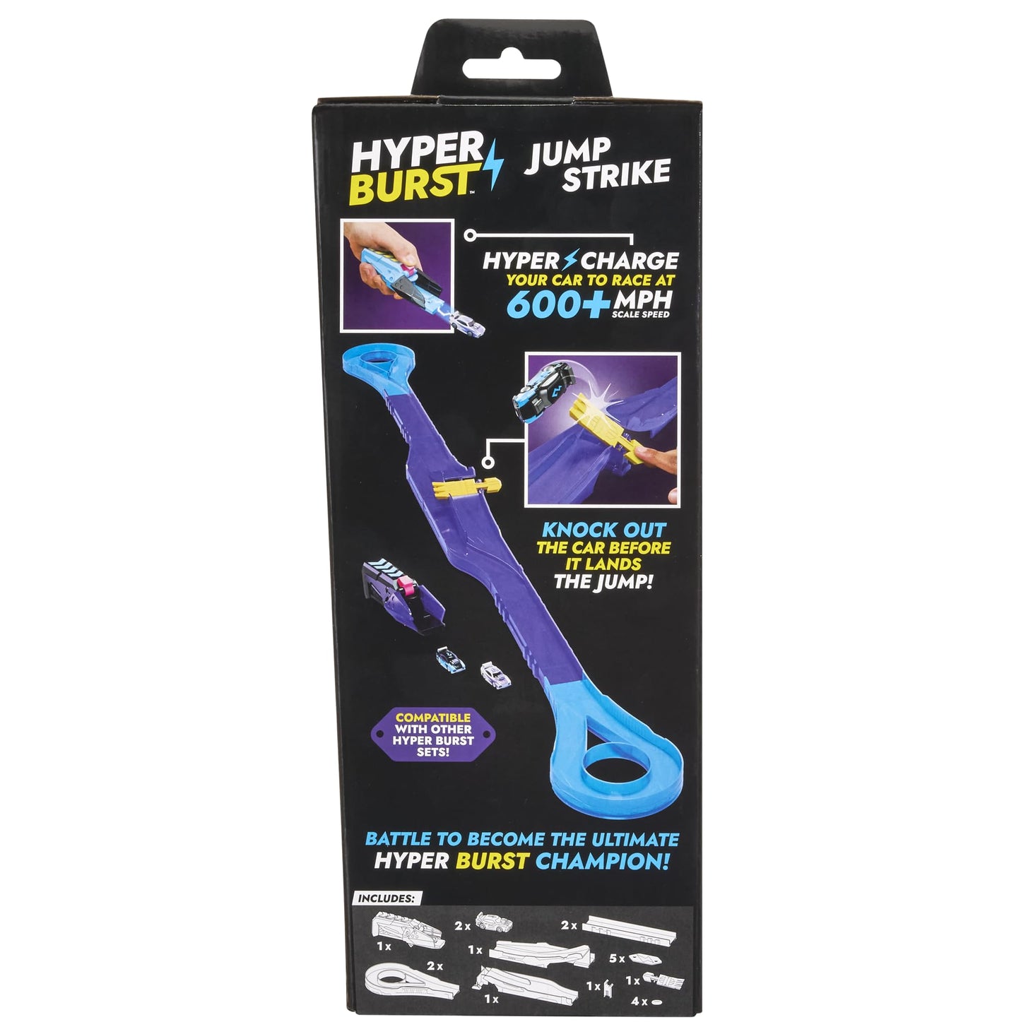 Hyper Burst Jump Strike Playset | Race and Battle! | Customizable Race Track & Micro Scale Cars | Over 600+ MPH Scale Speed!