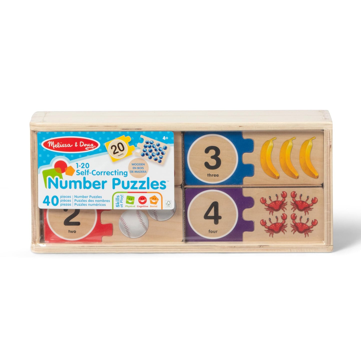 Melissa & Doug Self-Correcting Wooden Number Puzzles