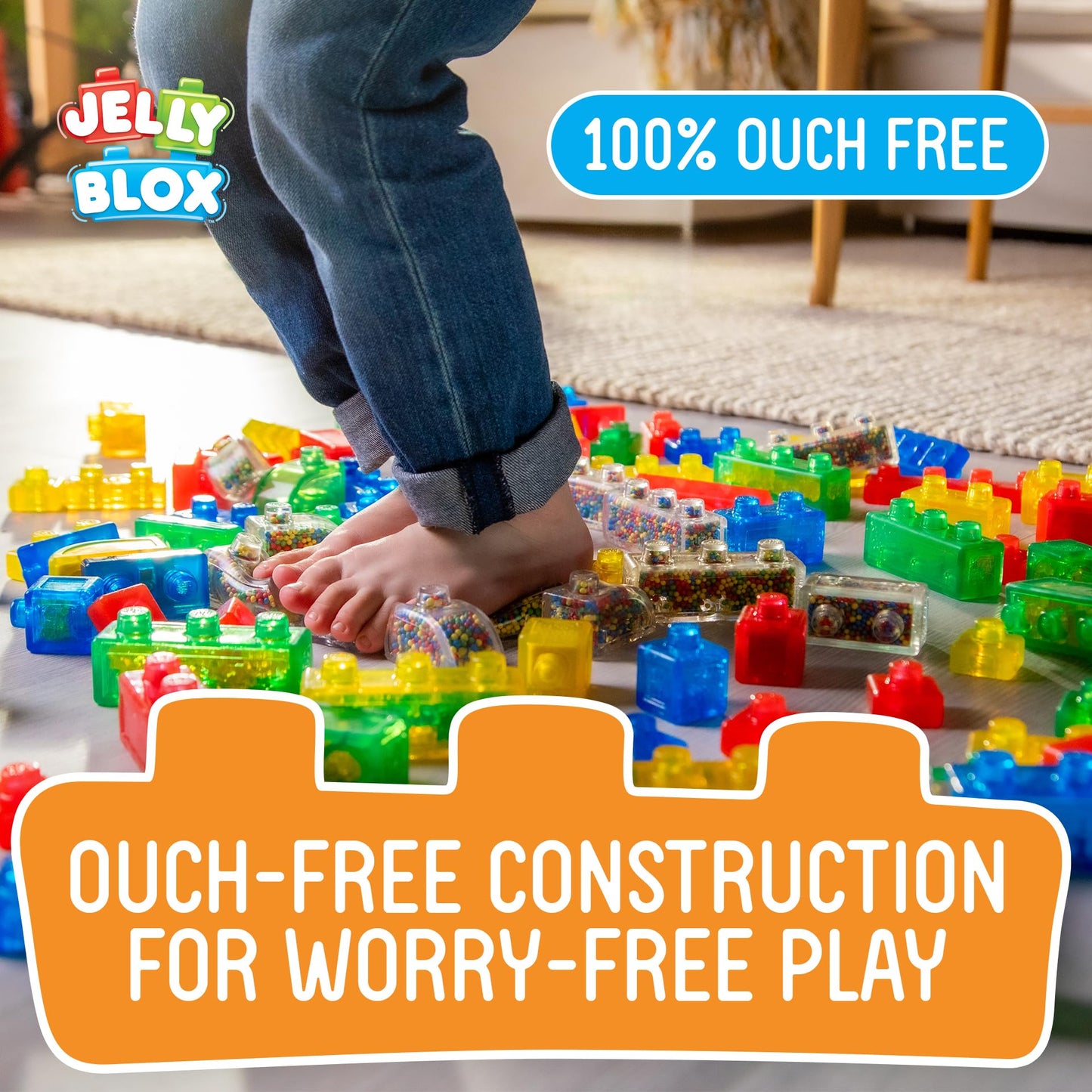 Jelly Blox Farm Set | Includes 18 Pieces | Toddler & Preschool Building Blocks Kids Can Squeeze, Stretch, Squish | MESH ACCREDITED | Safety Tested & Ouch-Free | Tactile, Sensory Play for Ages 2+