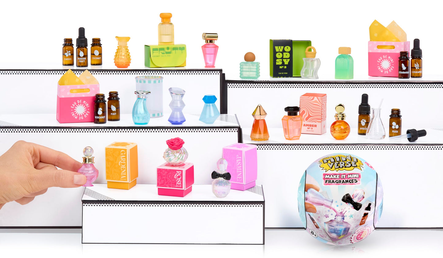 MGA's Miniverse - Make It Mini Fragrances Mini Collectibles, Mystery Blind Packaging, DIY, Real Cosmetic Products, Perfume, Amber, Woodsy, Fruity, Floral, Fresh Scents, Non Toxic, Collectors, 8+