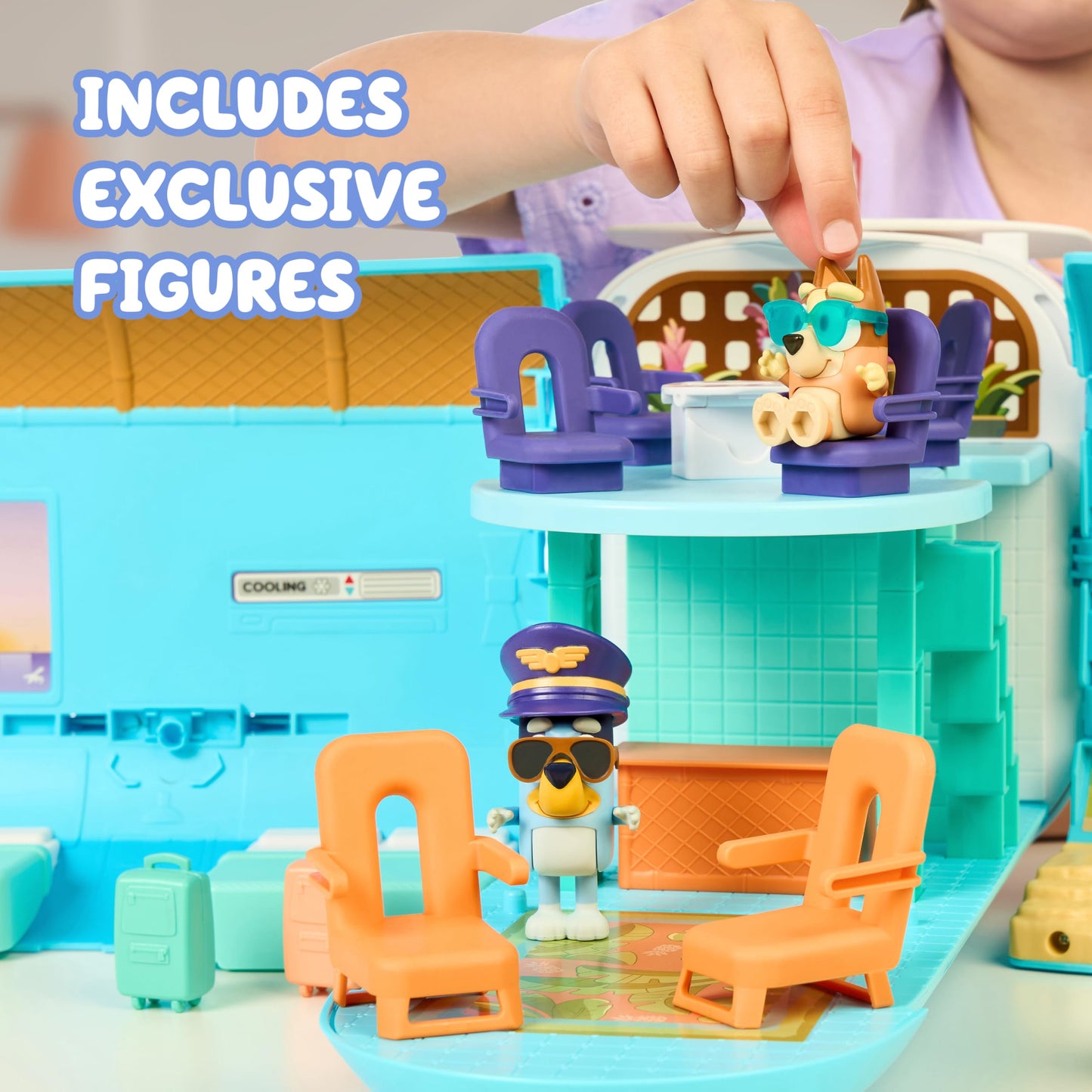 Bluey 3-in-1 Transforming Airplane Toys for Kids, Resort & Boat