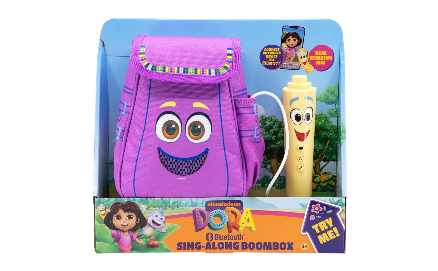 Dora Karaoke Microphone with Boombox for Fans of Toddler Toys, Kids Karaoke Machine with Built in Music (Dora)