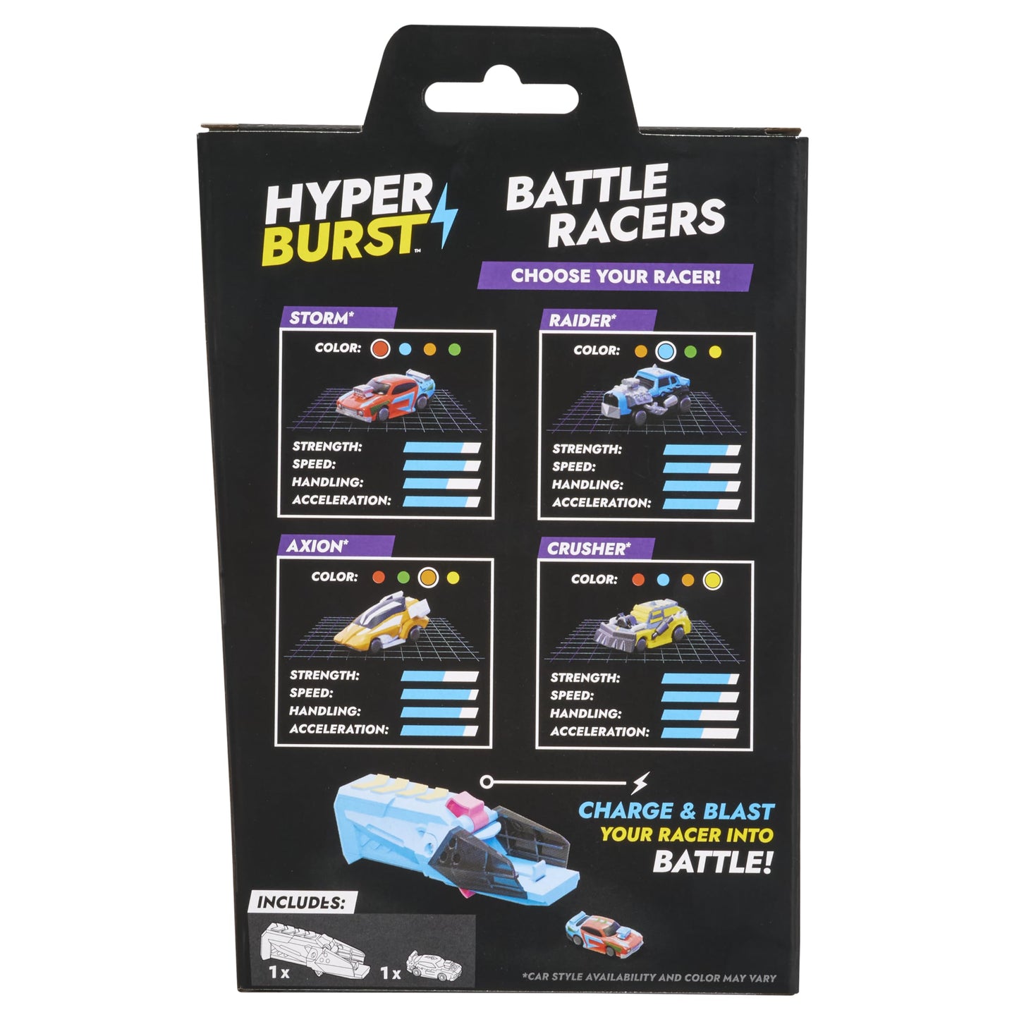 Hyper Burst Battle Racers Red Storm Car & Launcher | Over 600+ MPH Scale Speed! | Racing Micro Scale Cars and Battle Action Toys | Ages 5+