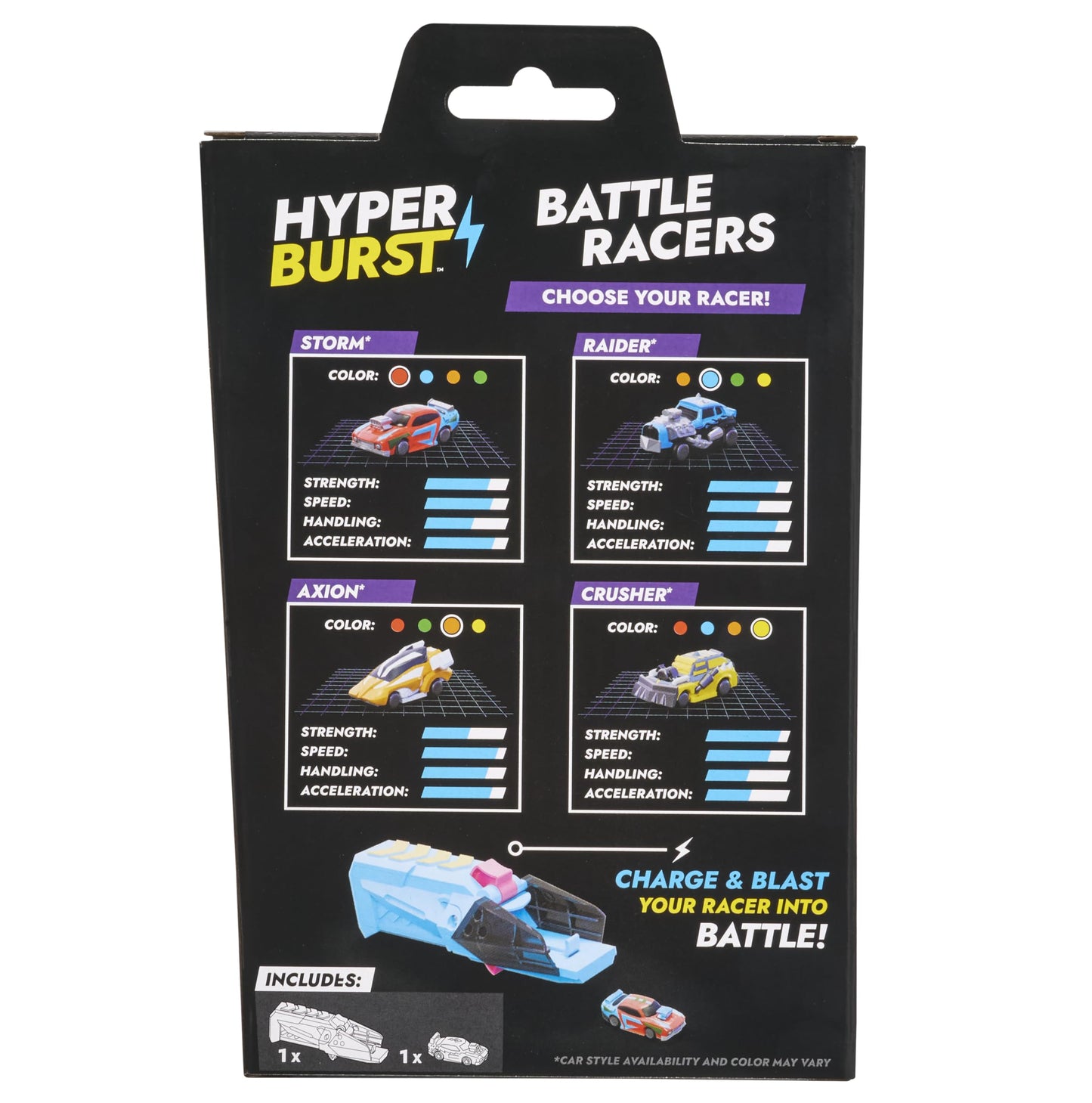 Hyper Burst Battle Racers Green Raider Car & Launcher | Over 600+ MPH Scale Speed! | Racing Micro Scale Cars and Battle Action Toys Green | Ages 5+