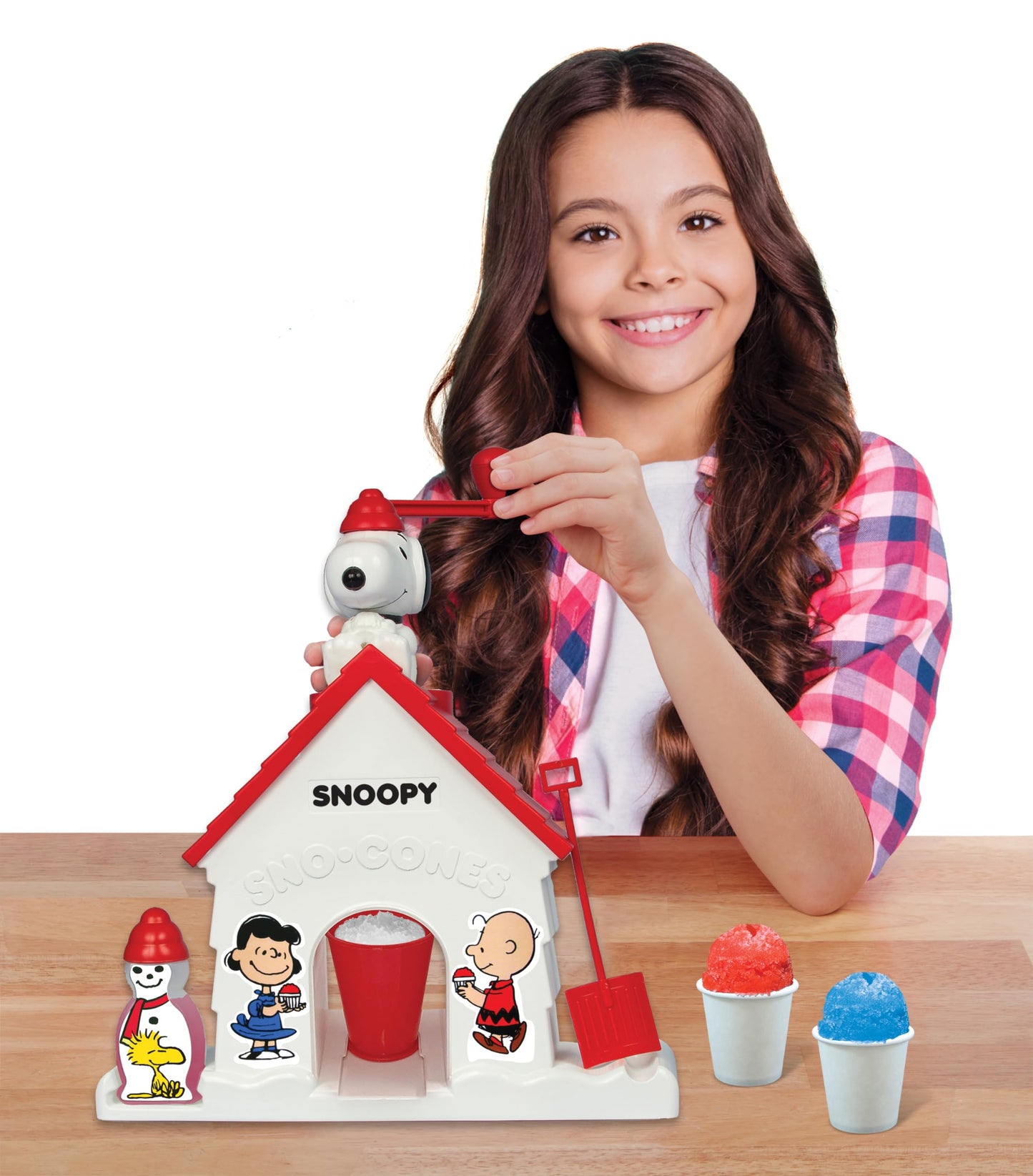 Cra-Z-Art Snoopy SNO-Cone Machine, Snow Cone Shaved Ice Maker Ice Shaver, Snoopy House Shaped Shaved Ice Maker Comes with Fruit Punch Flavor Packet, Ages 6 and Up, White