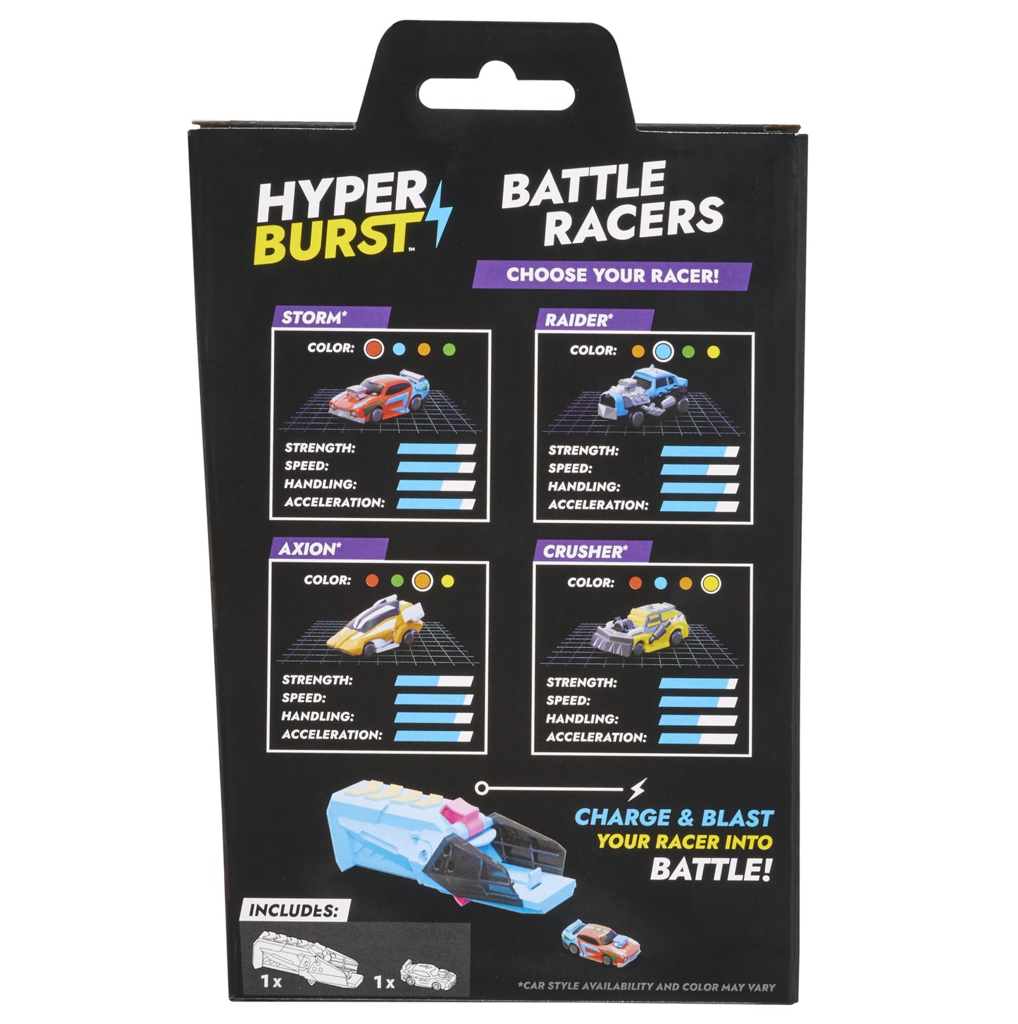 Hyper Burst Battle Racers Green Storm Car & Launcher | Over 600+ MPH Scale Speed! | Racing Micro Scale Cars and Battle Action Toys | Ages 5+