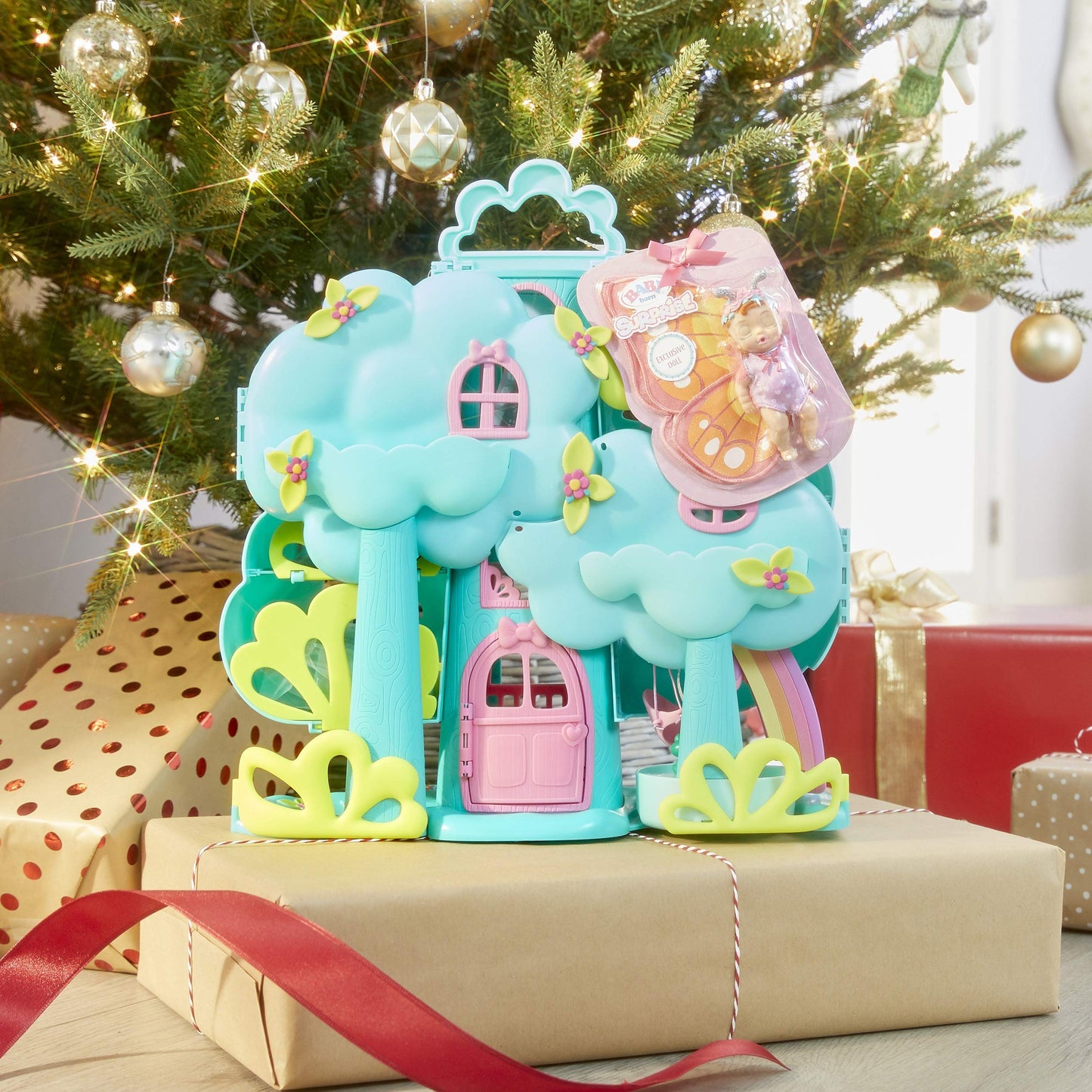 Baby Born Surprise Treehouse Playset with 20+ Surprises and Exclusive Doll, Multicolored