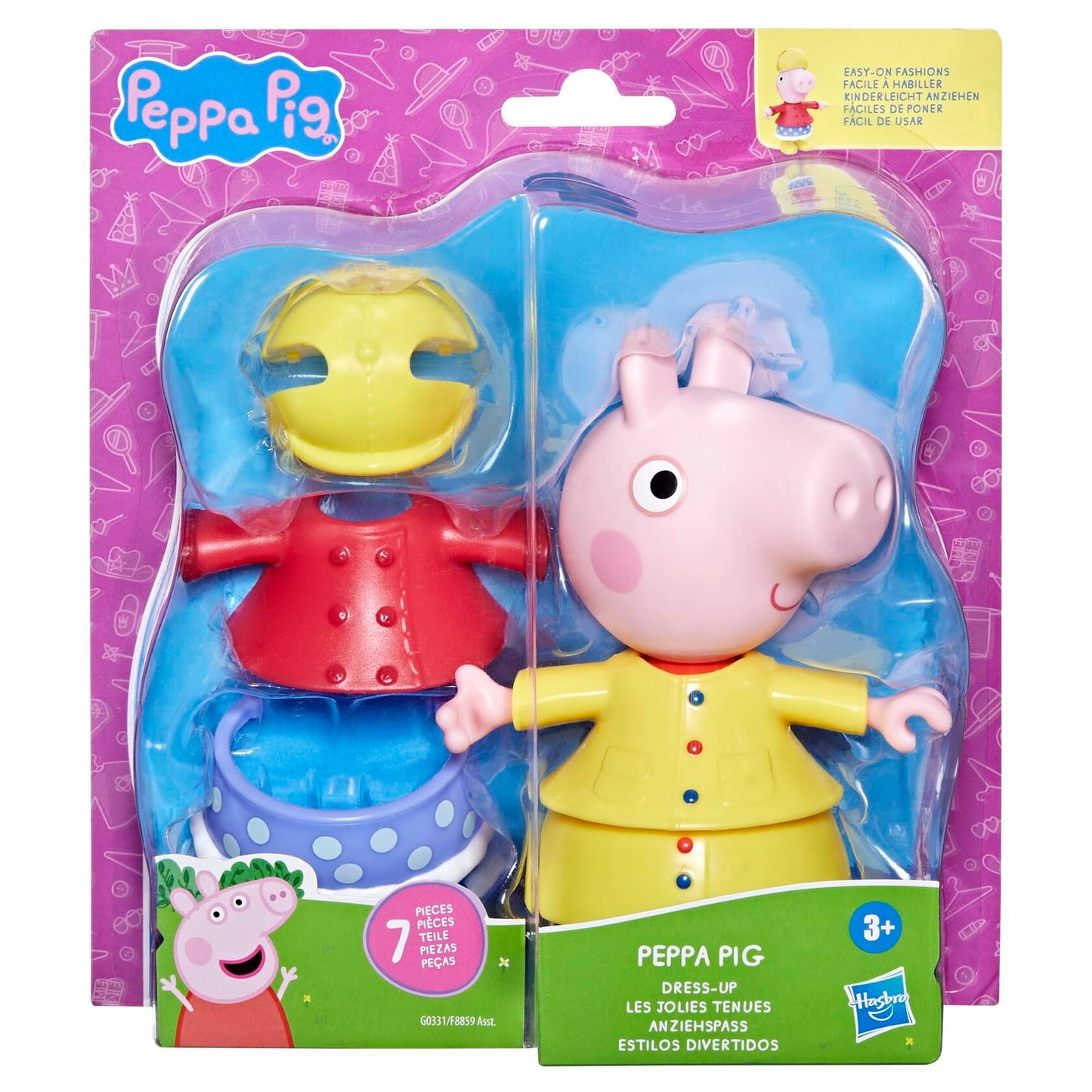 Peppa Pig Toys Peppa Pig Dress-Up 6 Figure with 6 Fashion Accessories, Preschool Toys, 3+