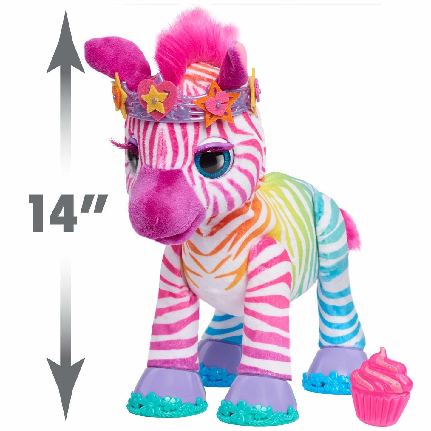 furReal Zenya My Rainbow Zebra Interactive Plush with Accessories, 22-pieces, Pretend Play, Kids Toys for Ages 4 Up by Just Play