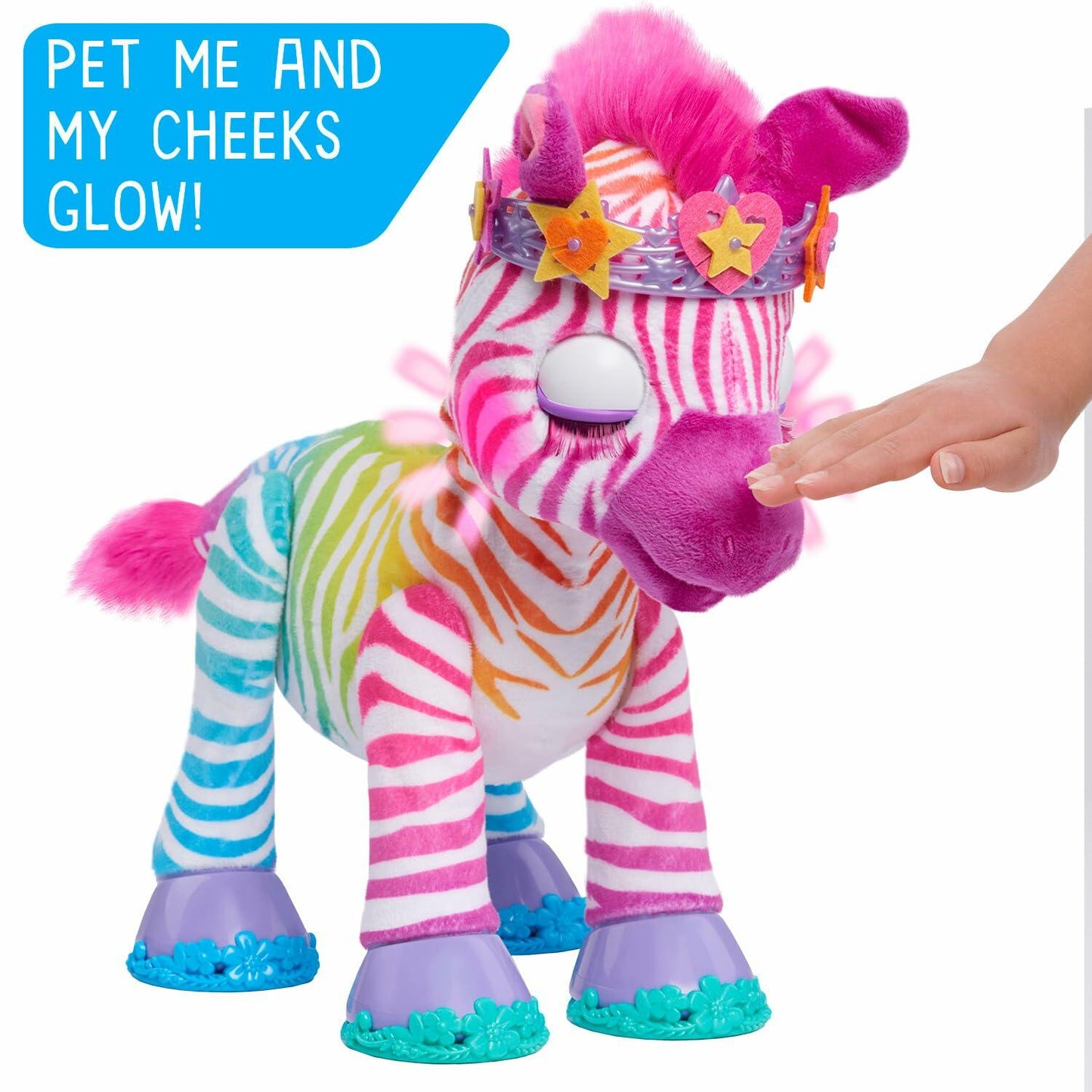 furReal Zenya My Rainbow Zebra Interactive Plush with Accessories, 22-pieces, Pretend Play, Kids Toys for Ages 4 Up by Just Play