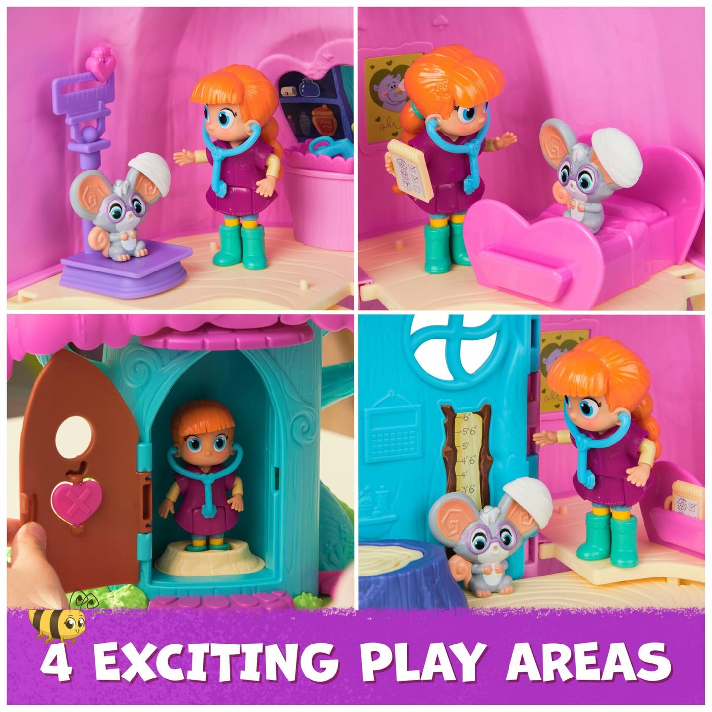 Vida the Vet, Vet Clinic, Treehouse Playset with Action Figures, Dollhouse Furniture & Accessories, Kids Toys for Girls & Boys Ages 3 and up