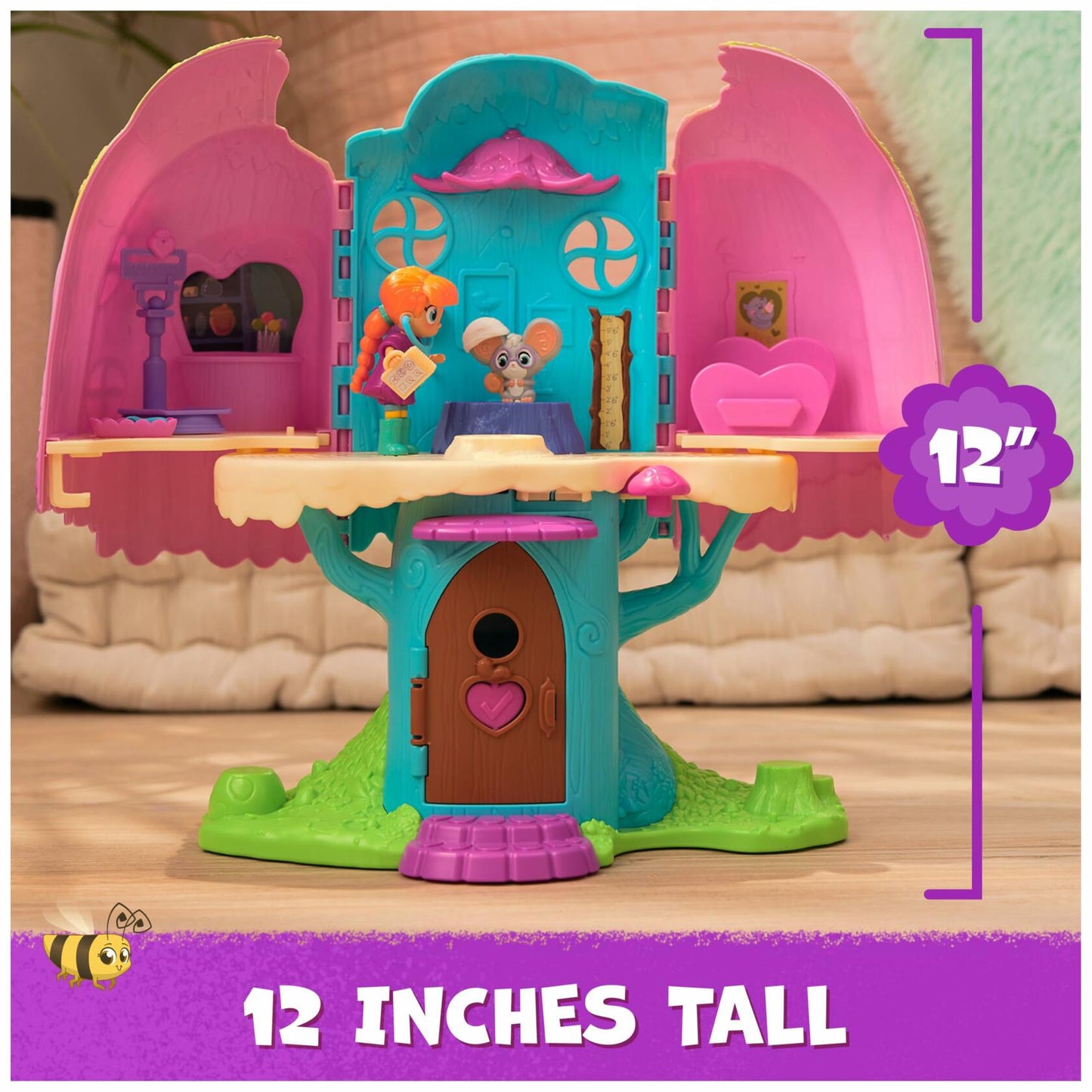 Vida the Vet, Vet Clinic, Treehouse Playset with Action Figures, Dollhouse Furniture & Accessories, Kids Toys for Girls & Boys Ages 3 and up