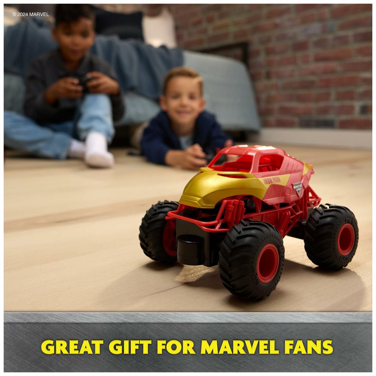 Monster Jam, Marvel Iron Man RC Monster Truck, 1:24 Scale, Kids Toys for Boys and Girls Ages 3 and up