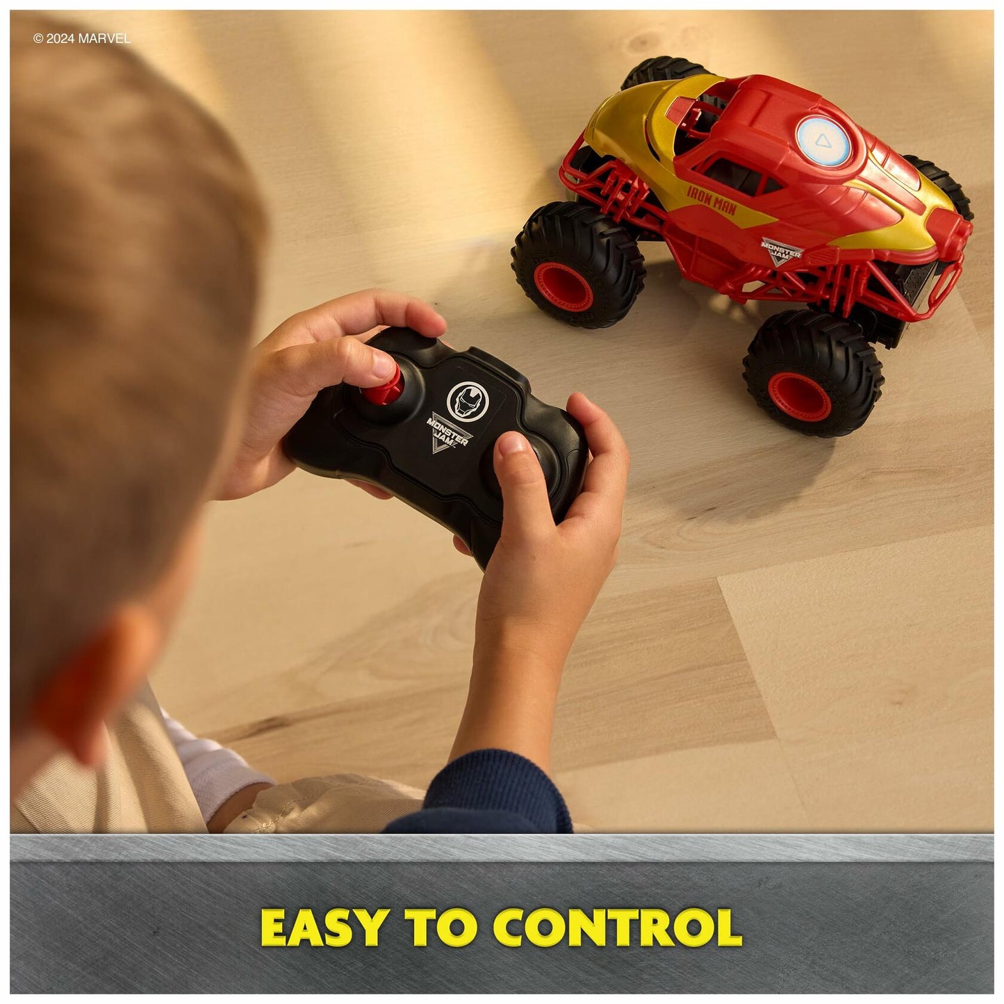 Monster Jam, Marvel Iron Man RC Monster Truck, 1:24 Scale, Kids Toys for Boys and Girls Ages 3 and up