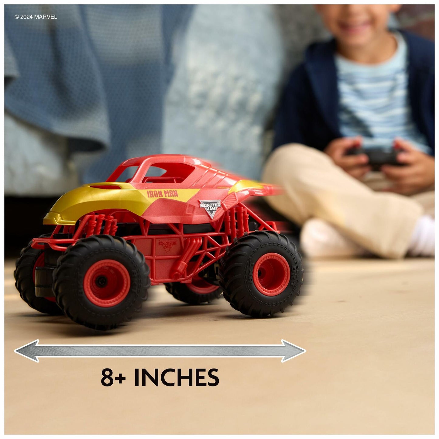 Monster Jam, Marvel Iron Man RC Monster Truck, 1:24 Scale, Kids Toys for Boys and Girls Ages 3 and up